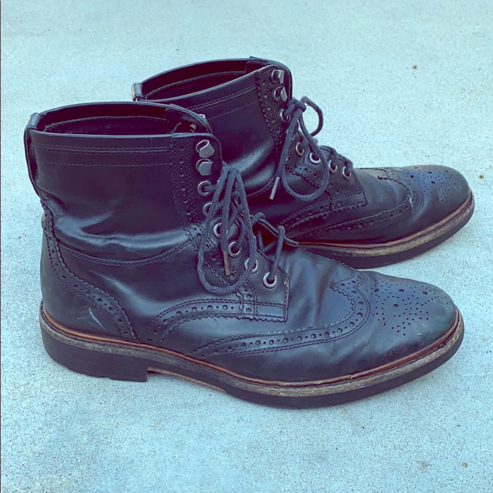 Coach Bryant Wingtip Boots Black size 8.5D